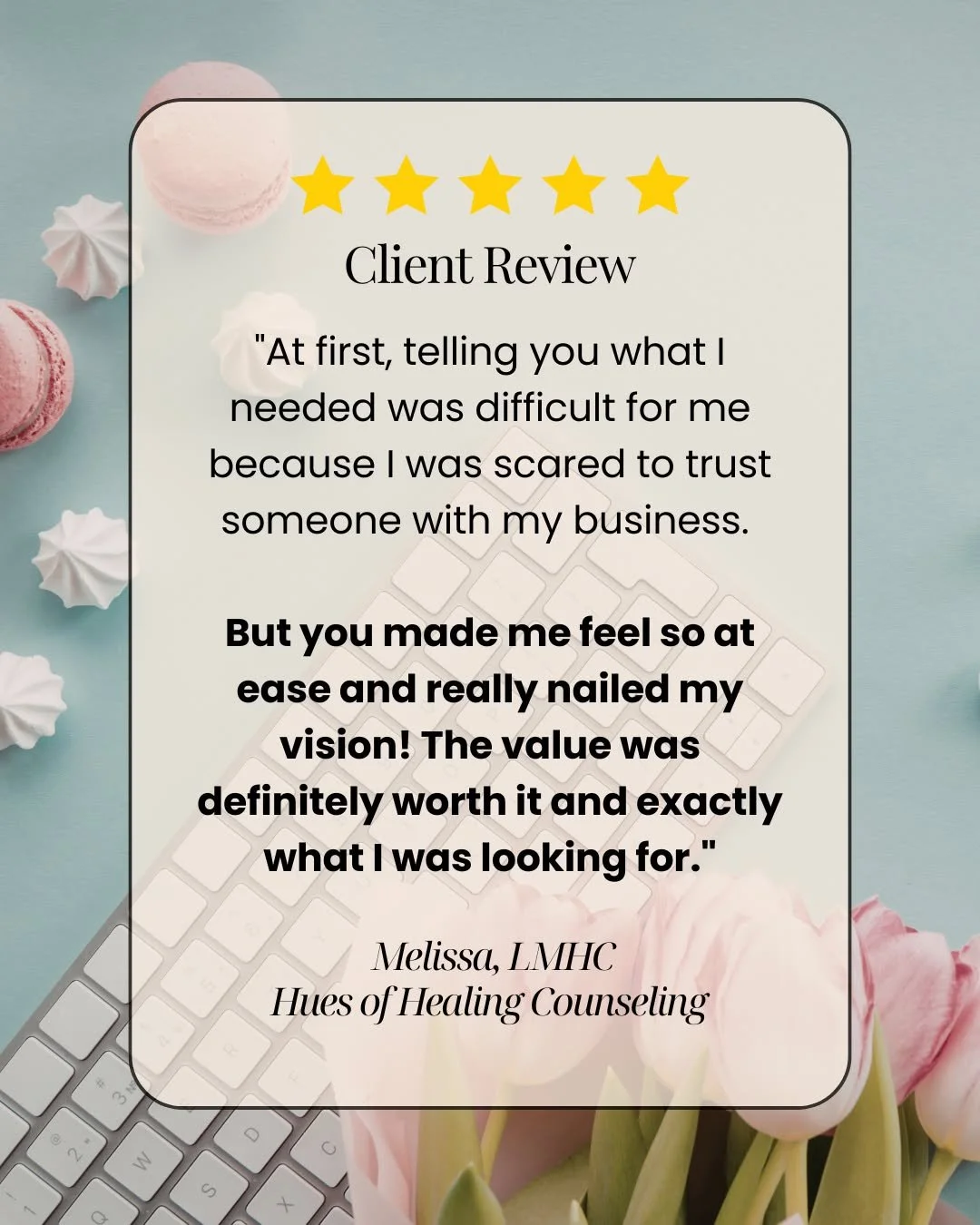 Five-star reviews make me so happy!  It's a joy to design a website that captures your vision and provides incredible value!

websitesforcounselors.com