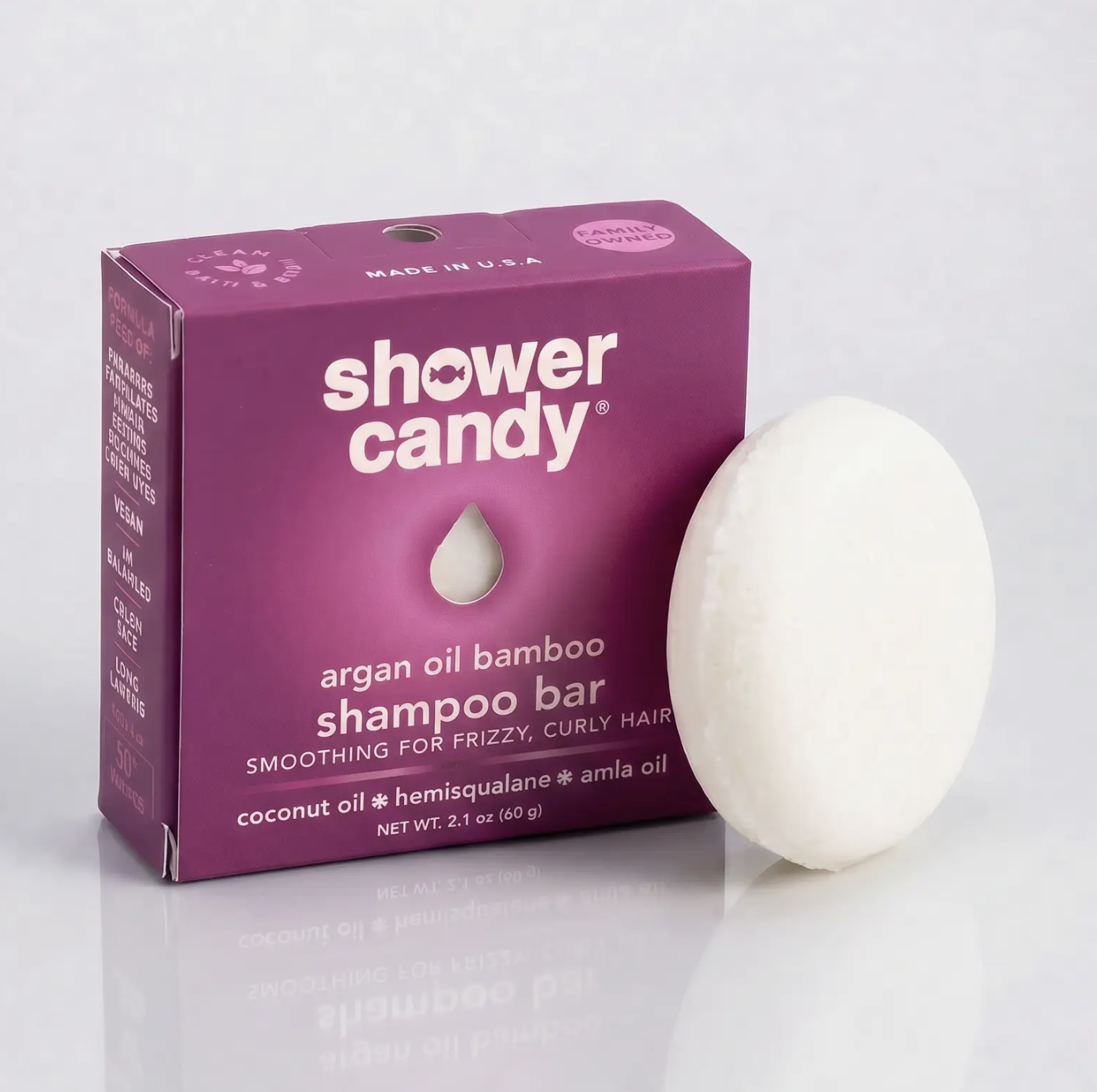 Argan Oil Bamboo Shampoo Bar – Smoothing Solid Shampoo For Frizzy and Curly Hair