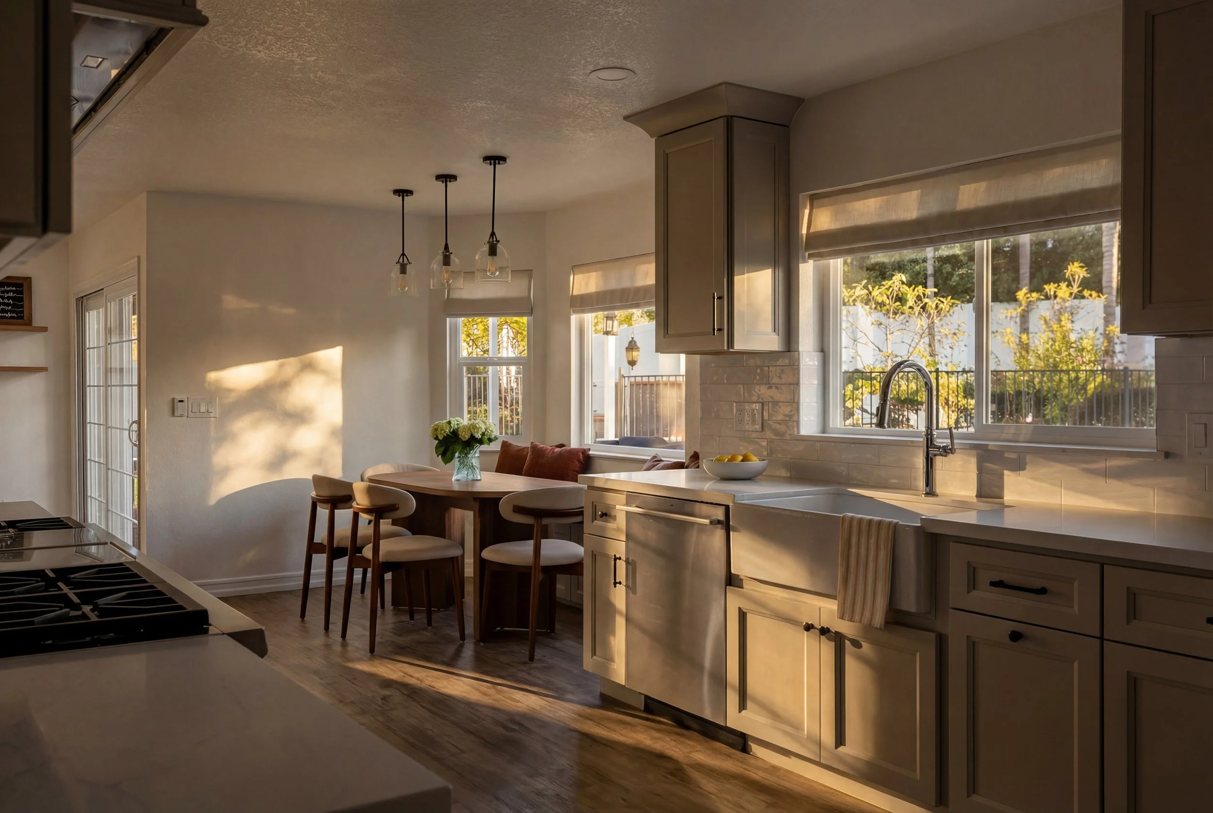 Laurie’s customers, Mariana and Carmen holding hands on a green lawn on their wedding day.