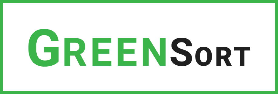 Green and black logo with the words 'Green Sort' in bold letters.