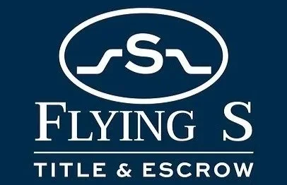 Logo with an oval outline containing a stylized S and lines, the words 'FLYING S' in large letters, and 'TITLE & ESCROW' underneath.