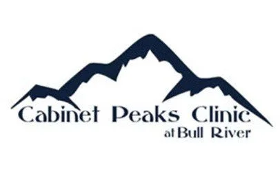 Logo of Cabinet Peaks Clinic at Bull River featuring a mountain graphic with the clinic's name.