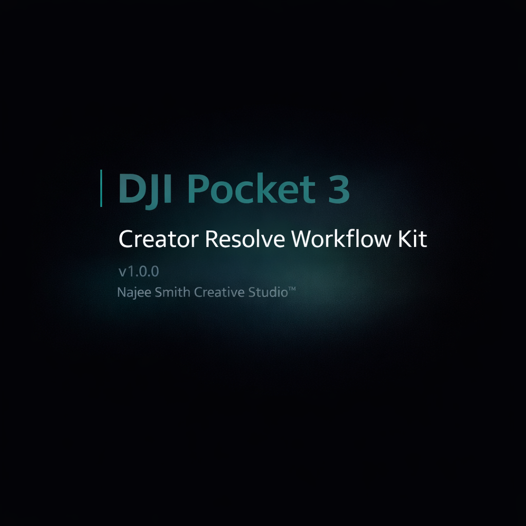 DJI Pocket 3 – Creator Resolve Workflow Kit V1.0.0
