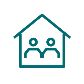 Residential and group home support icon