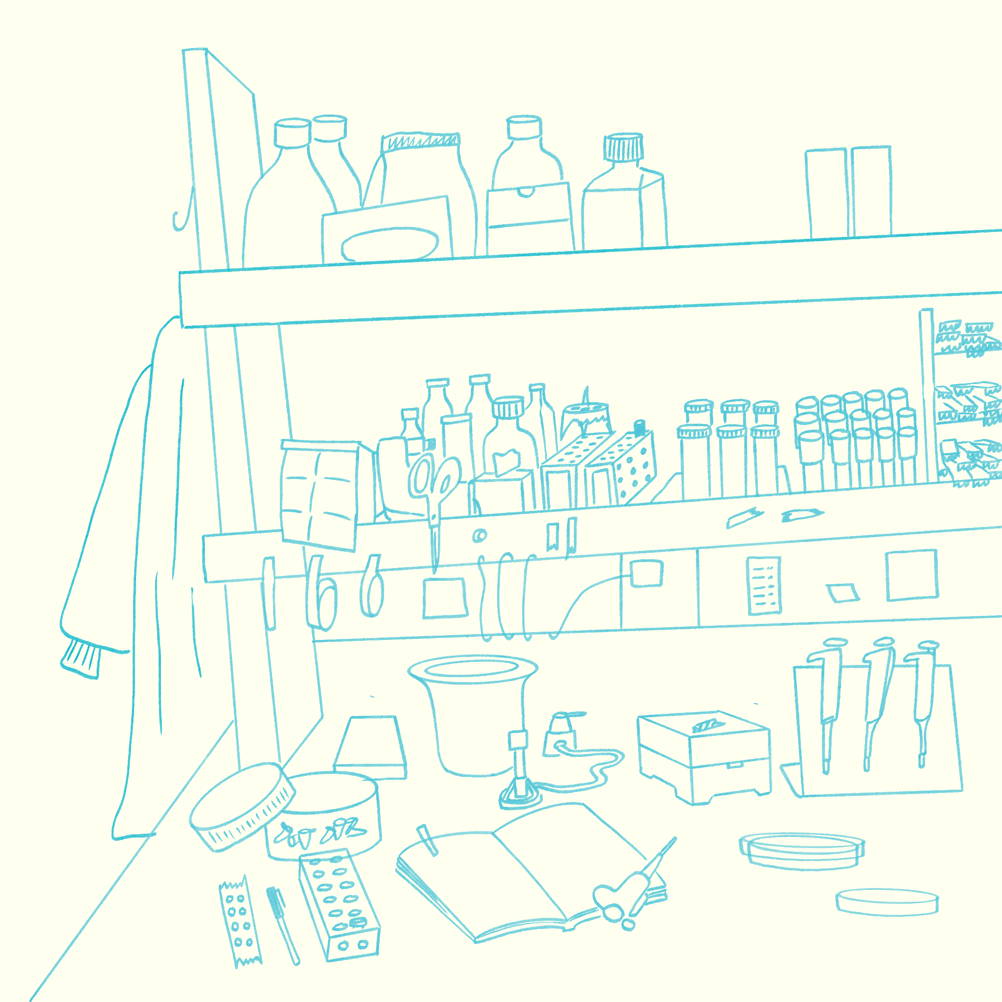 Biology Lab Bench Illustration