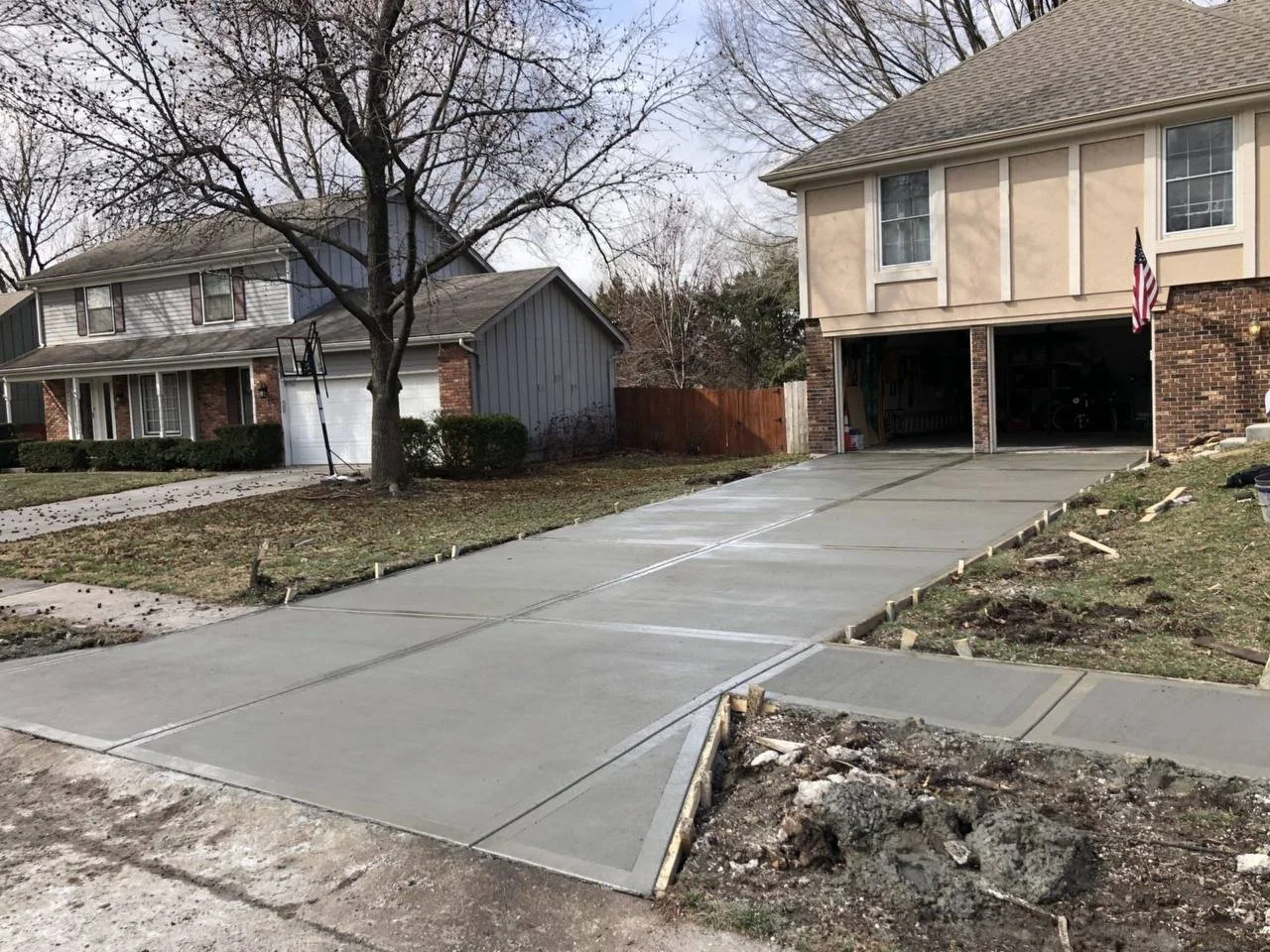 Concrete driveway and patio installation with proper leveling Pittsburgh PA