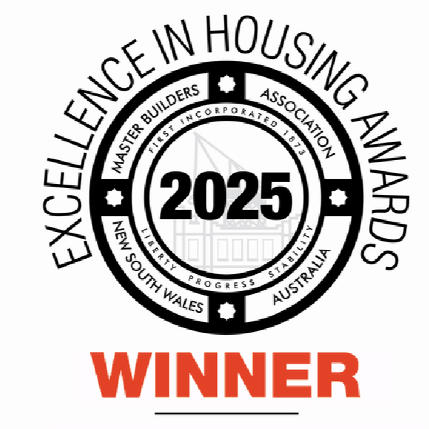 Logo for Excellence in Housing Awards 2025 with the text WINNER in bold red below.