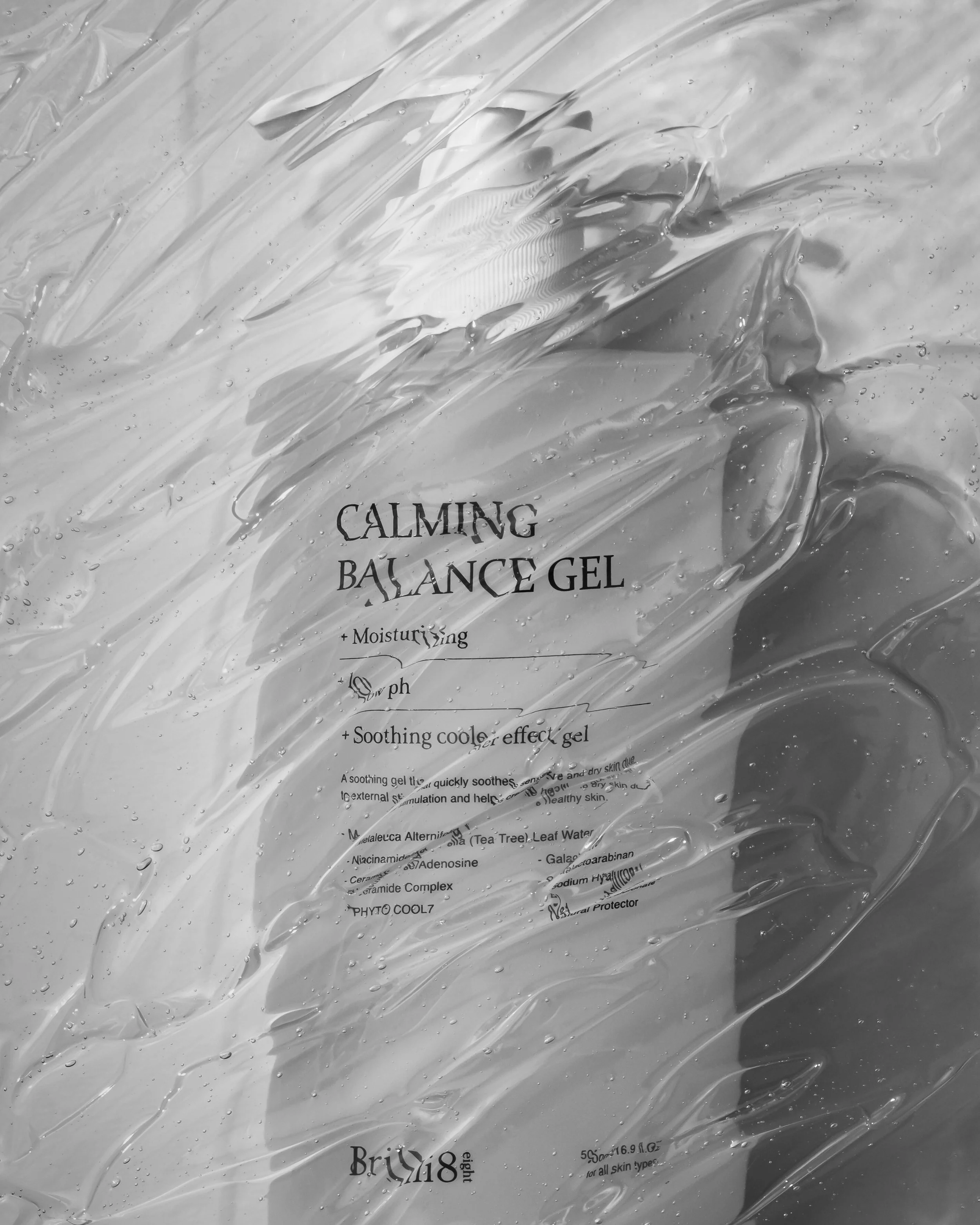 Brilli8 Calming Balance Gel korean skincare calming gel texture over bottle.jpg