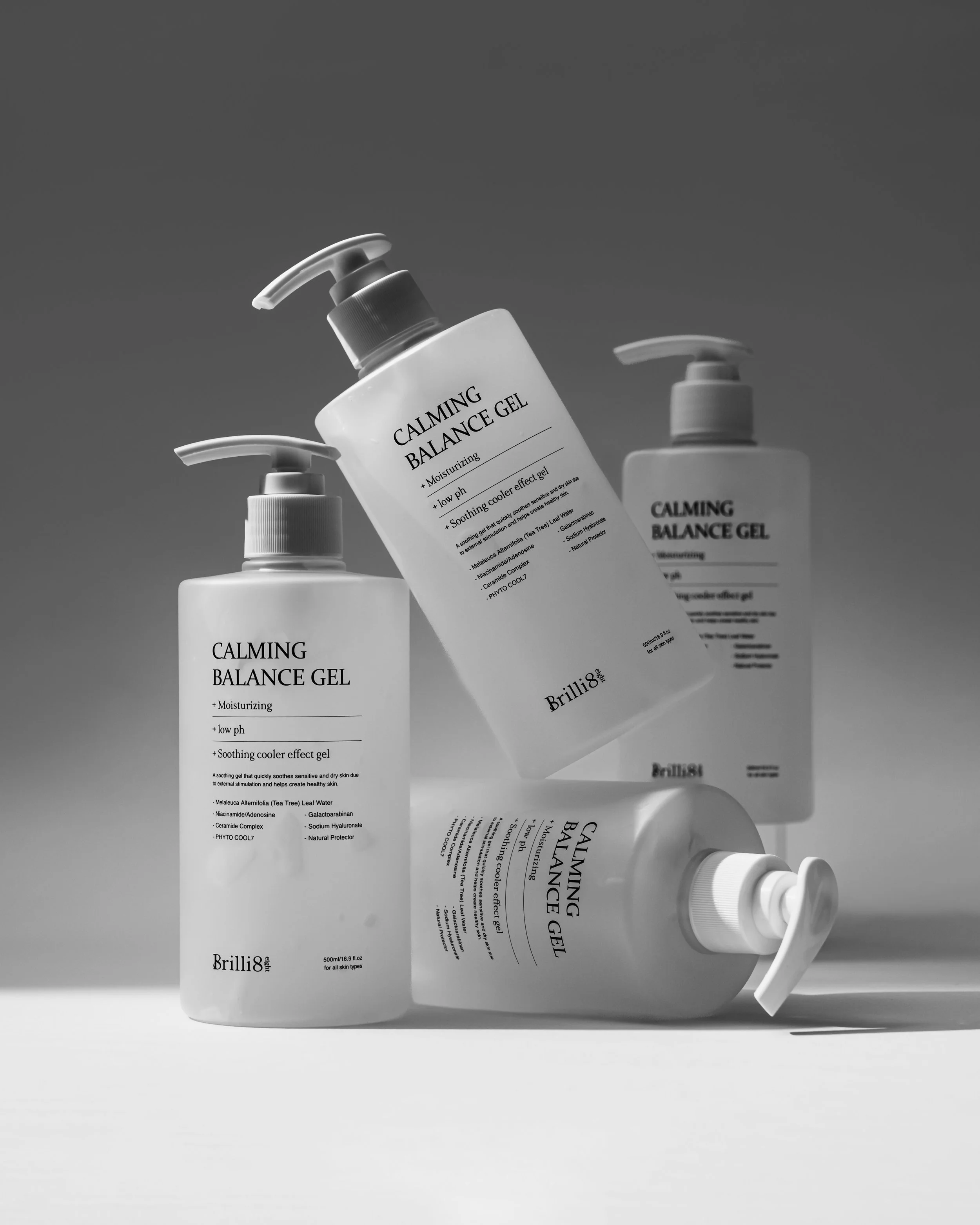 Brilli8 Calming Balance Gel korean skincare calming gel front of bottles.jpg