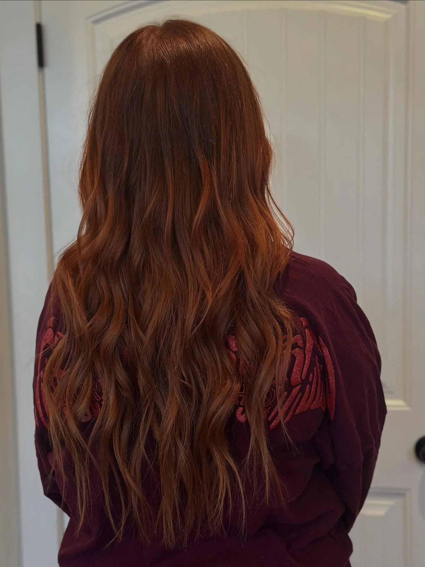 2 rows of extensions for this copper queen 💋

#middlegahairstylist #georgiahairstylist #copperhair #redhead #extensions #hairstylist