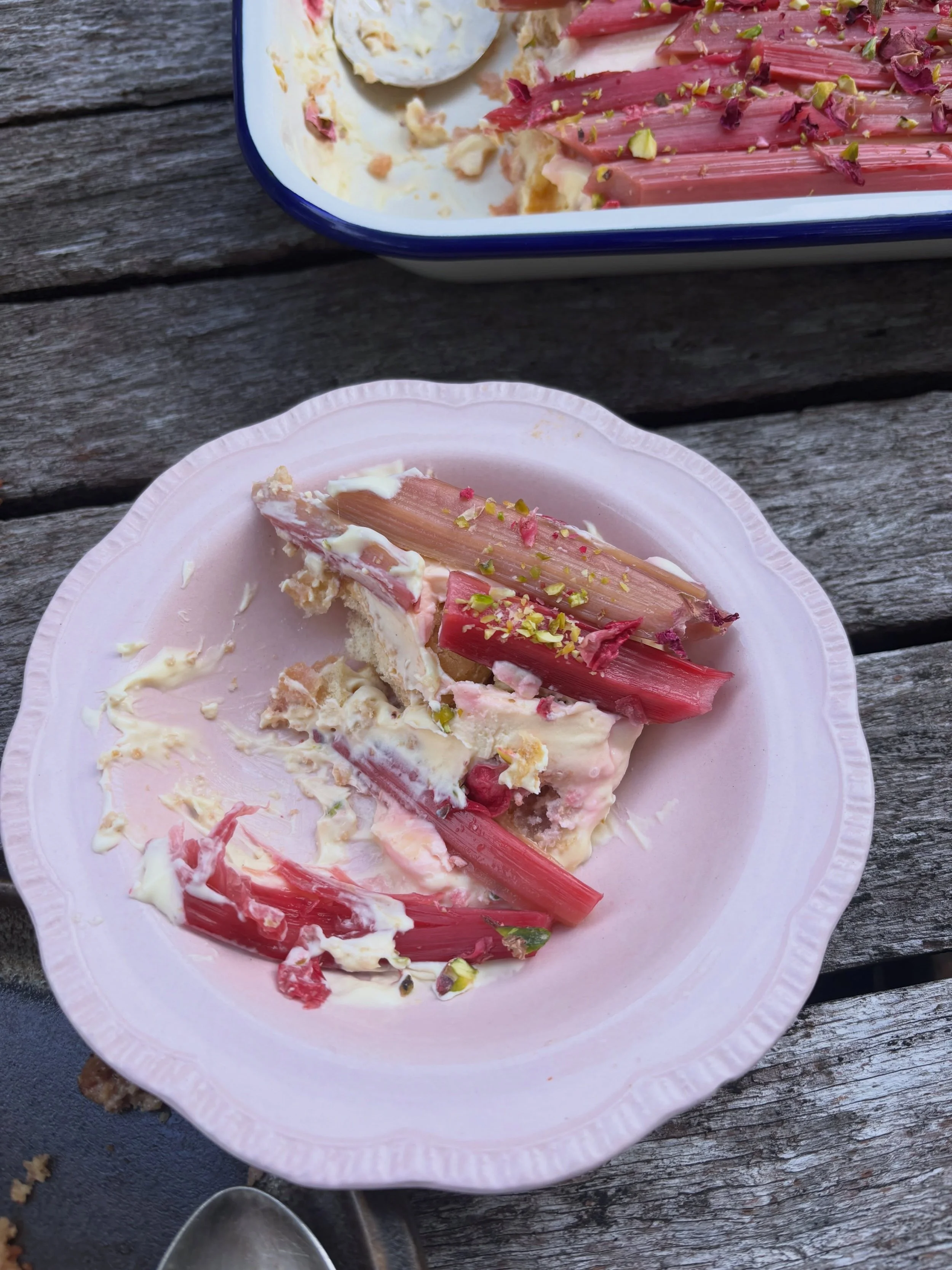 Rhubarb Tiramisu. The evening closer. Worth buying a ticket for. One night only at The Seasonal Table - Winter gathering. The 30th of May put it in your diary. See you in two weeks or live to regret it. Made with love by @vinegar__dining TIX IN BIO