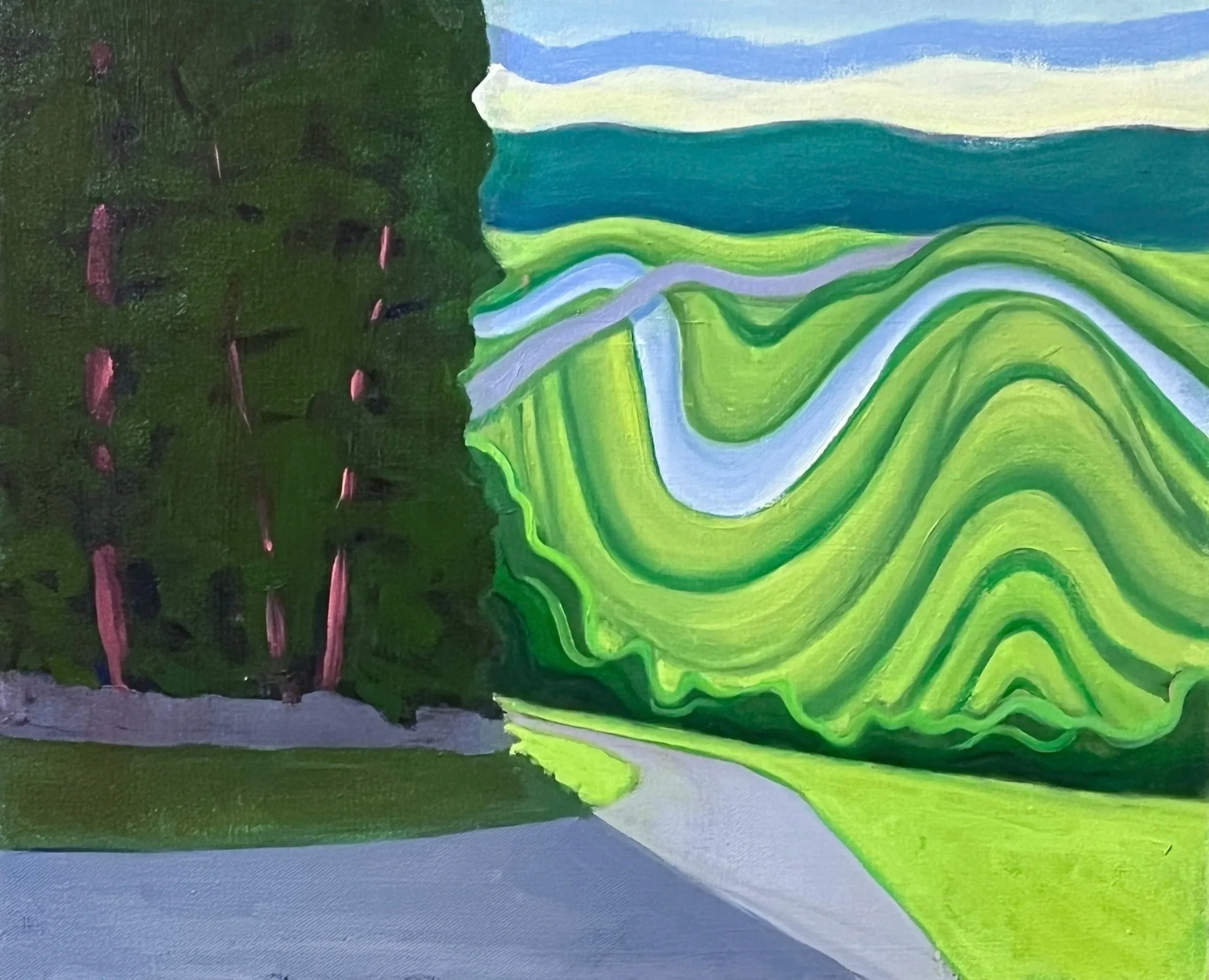 15 x 18  Green Waves