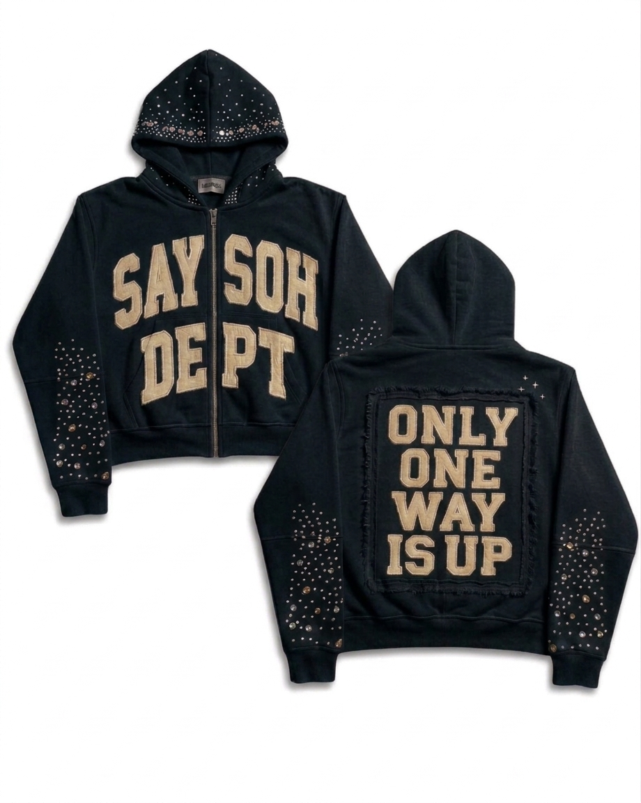 SAYSOH DEPT Rhinestone Jacket — “Only One Way Is Up”