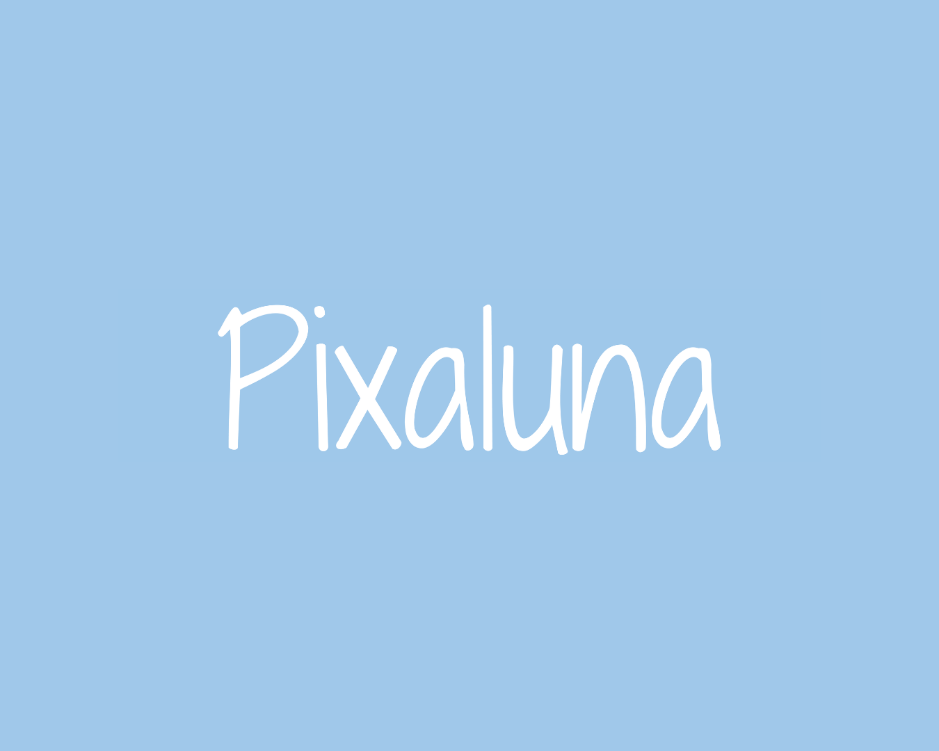 Blue background with the white text 'Pixaluna' written across the center.