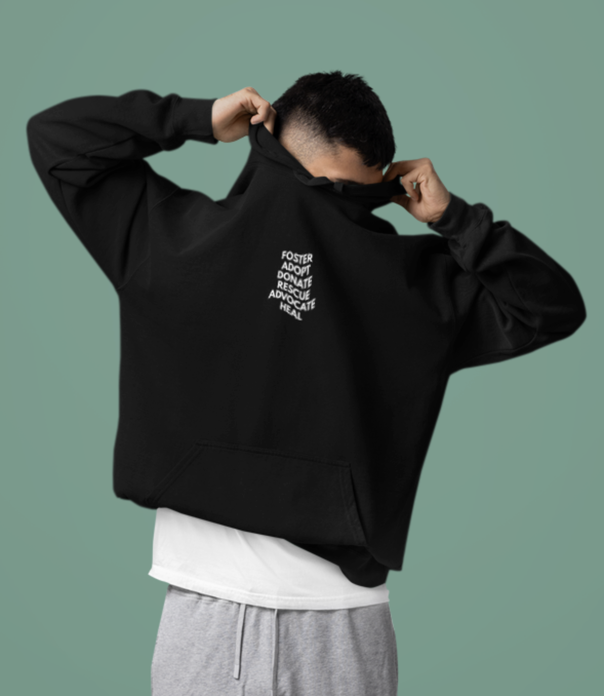 Unisex Hoodie-Foster.Adopt.Donate.Rescue.Advocate.HEAL