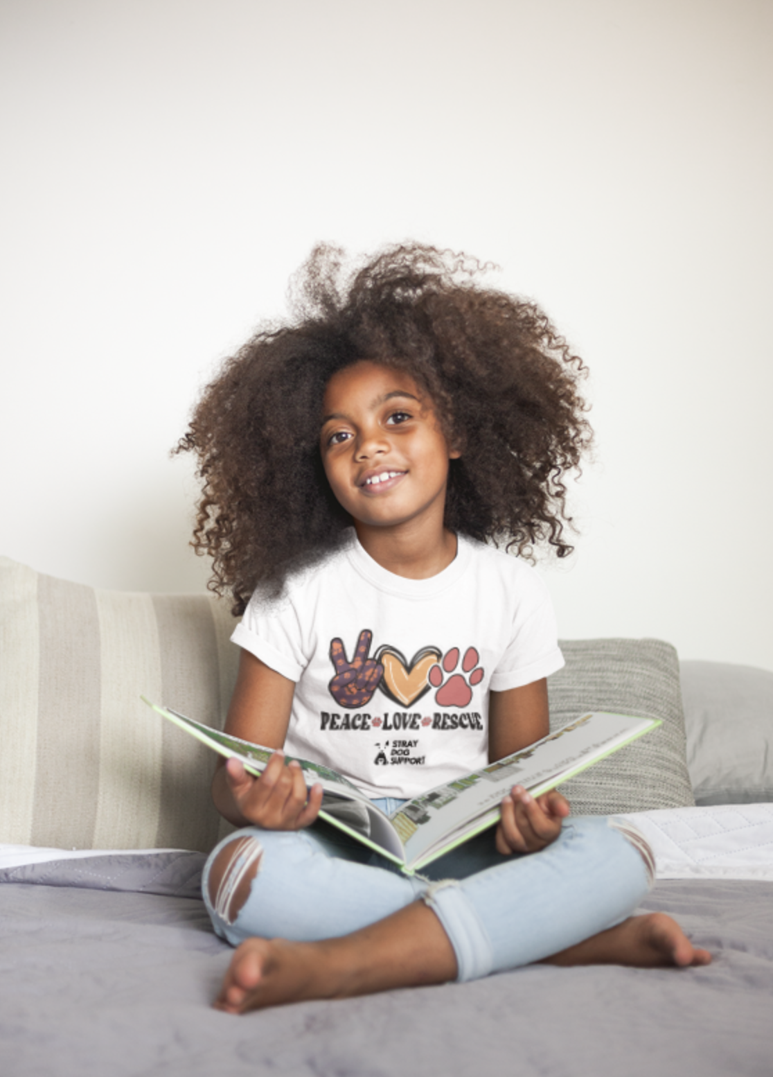 Youth t-shirt-Peace+Love+Rescue