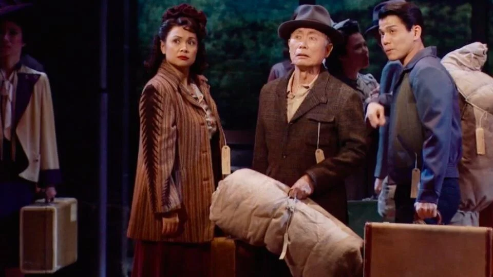 The Kimura family during the Broadway run of Allegience