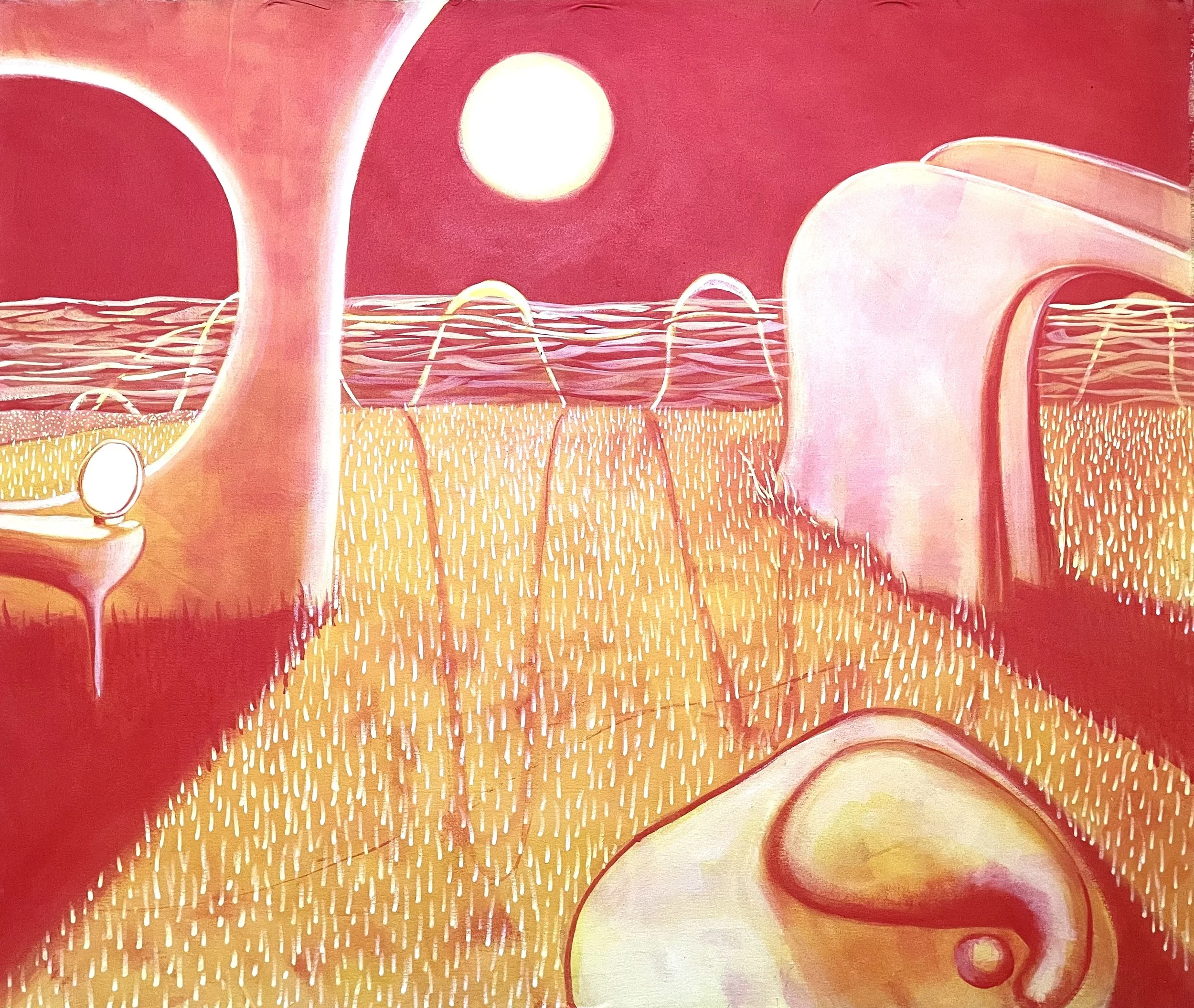 Home Was Always Here (2026)
44"x37"  Acrylic on loose canvas. 