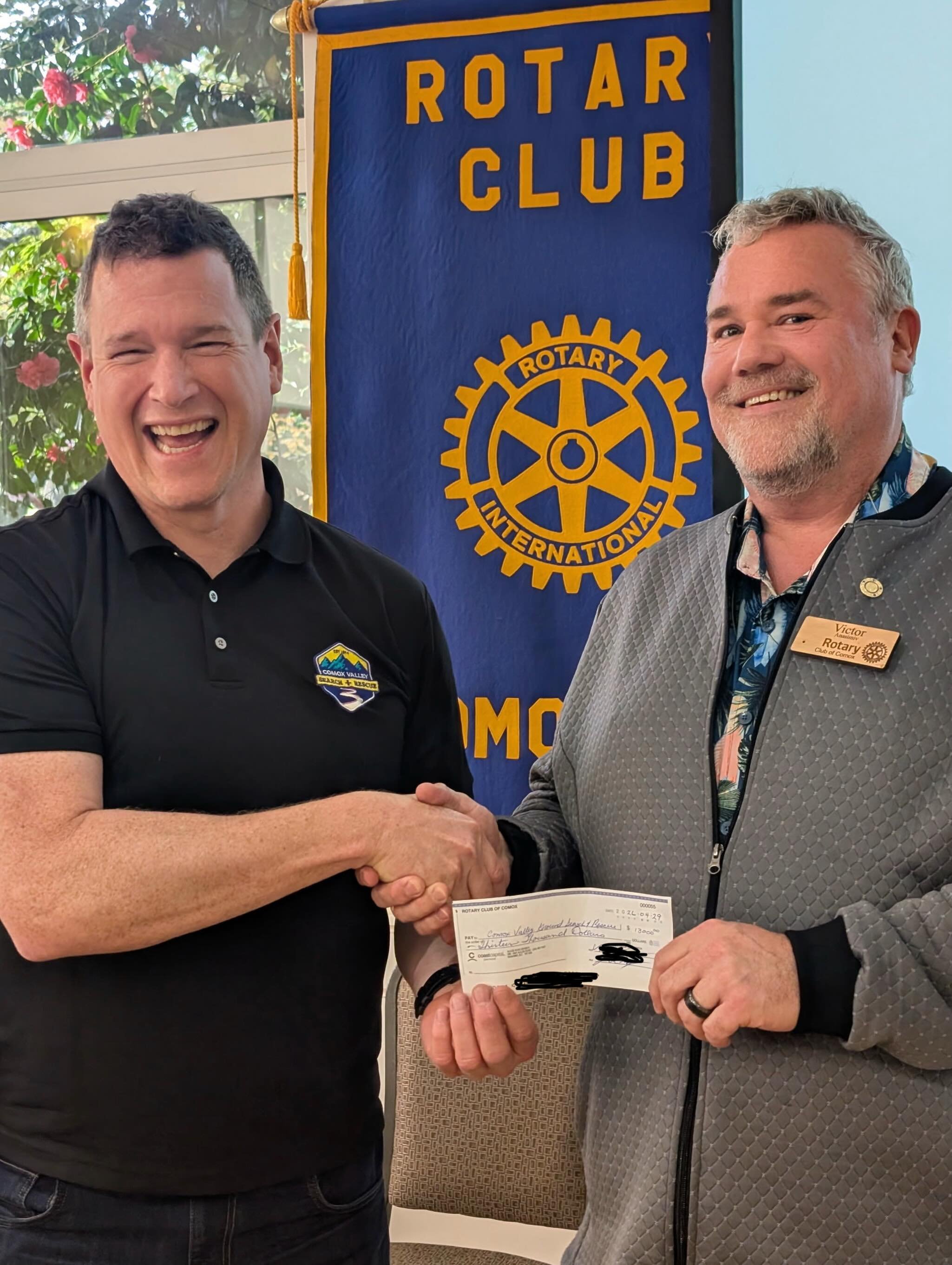 A big thank you to the Comox Rotary Club for their generous $13,000 donation toward Comox Valley Search and Rescue&rsquo;s forward staging trailer.

This trailer will help reduce response times in the Cumberland area by allowing team members who live
