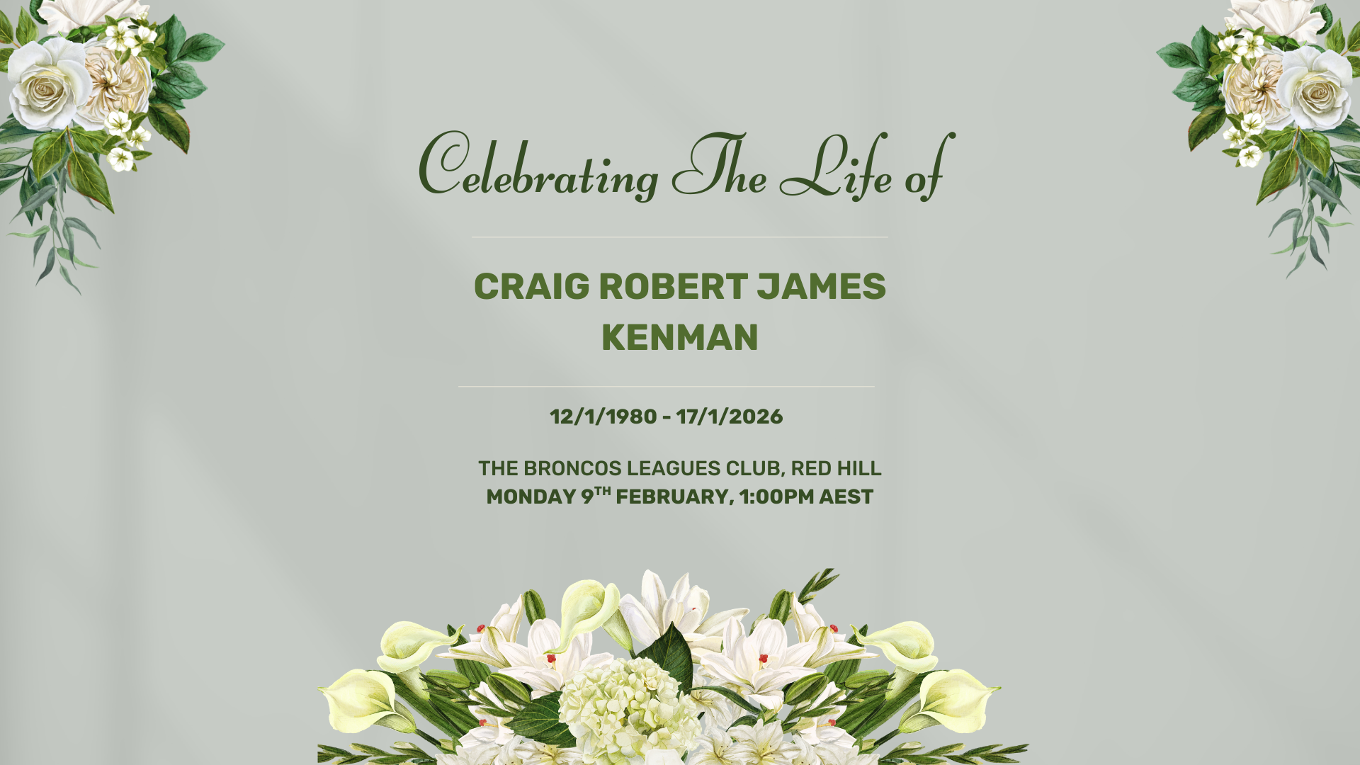 Memorial of Craig Kenman