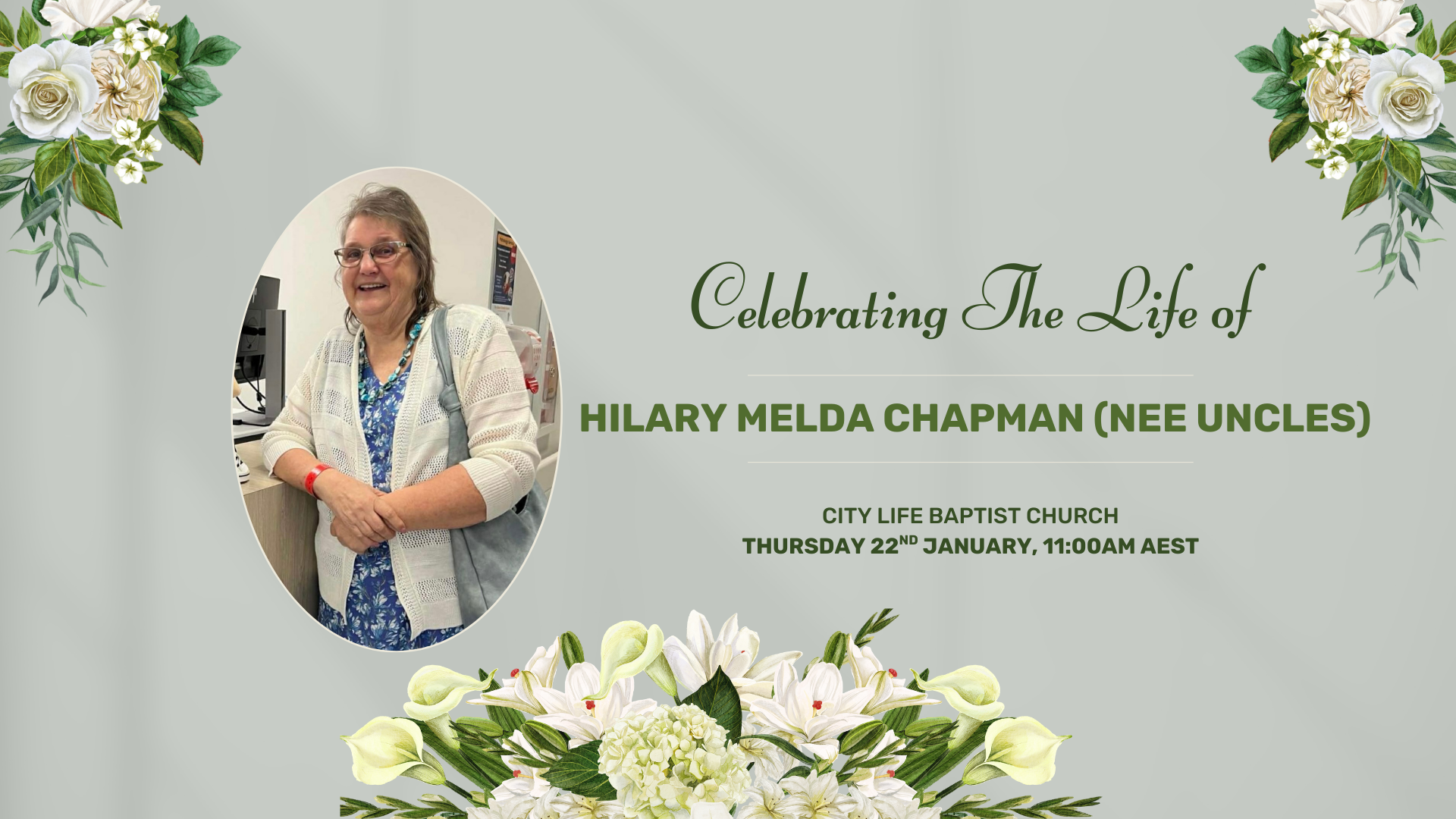 The Memorial of Hilary Chapman Nee Uncles Holding