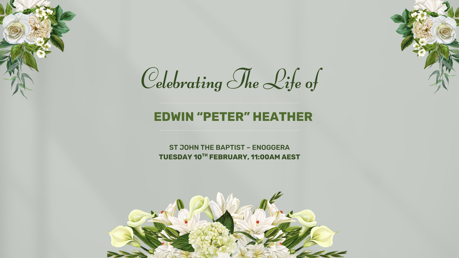 The Memorial Service of Edwin Heather Holding