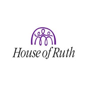 Logo with purple decorative emblem and the text 'House of Ruth' in black.