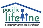 Pacific Lifeline logo with a blue and green color scheme and the tagline 'a shelter for women and their children'.