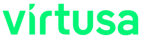 The word 'virtusa' in green text on a white background.