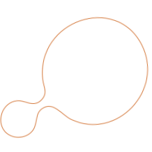 Line drawing of a round balloon with a tied end.