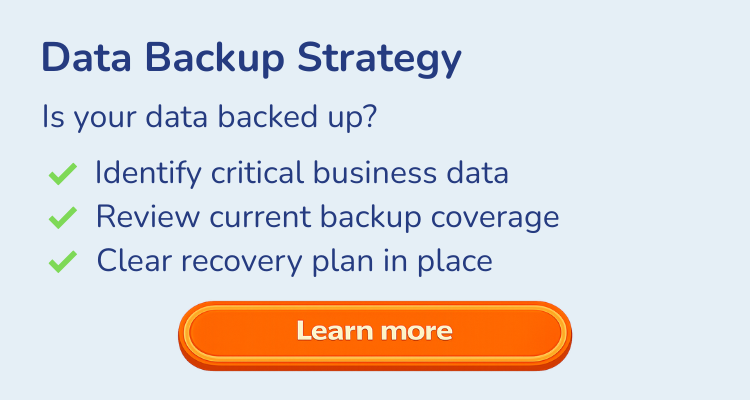 Data backup strategy for small businesses in Australia, identifying critical data, reviewing backup coverage, and ensuring a clear recovery plan