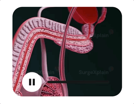 Diagram showing male urinary and reproductive organs, including the bladder, prostate, and penis.