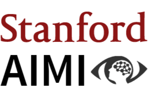 Stanford University logo with red text and a stylized eye symbol.