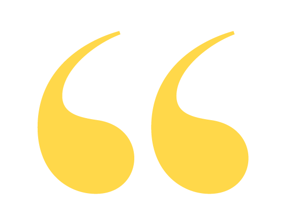 Yellow quotation marks on a black background.