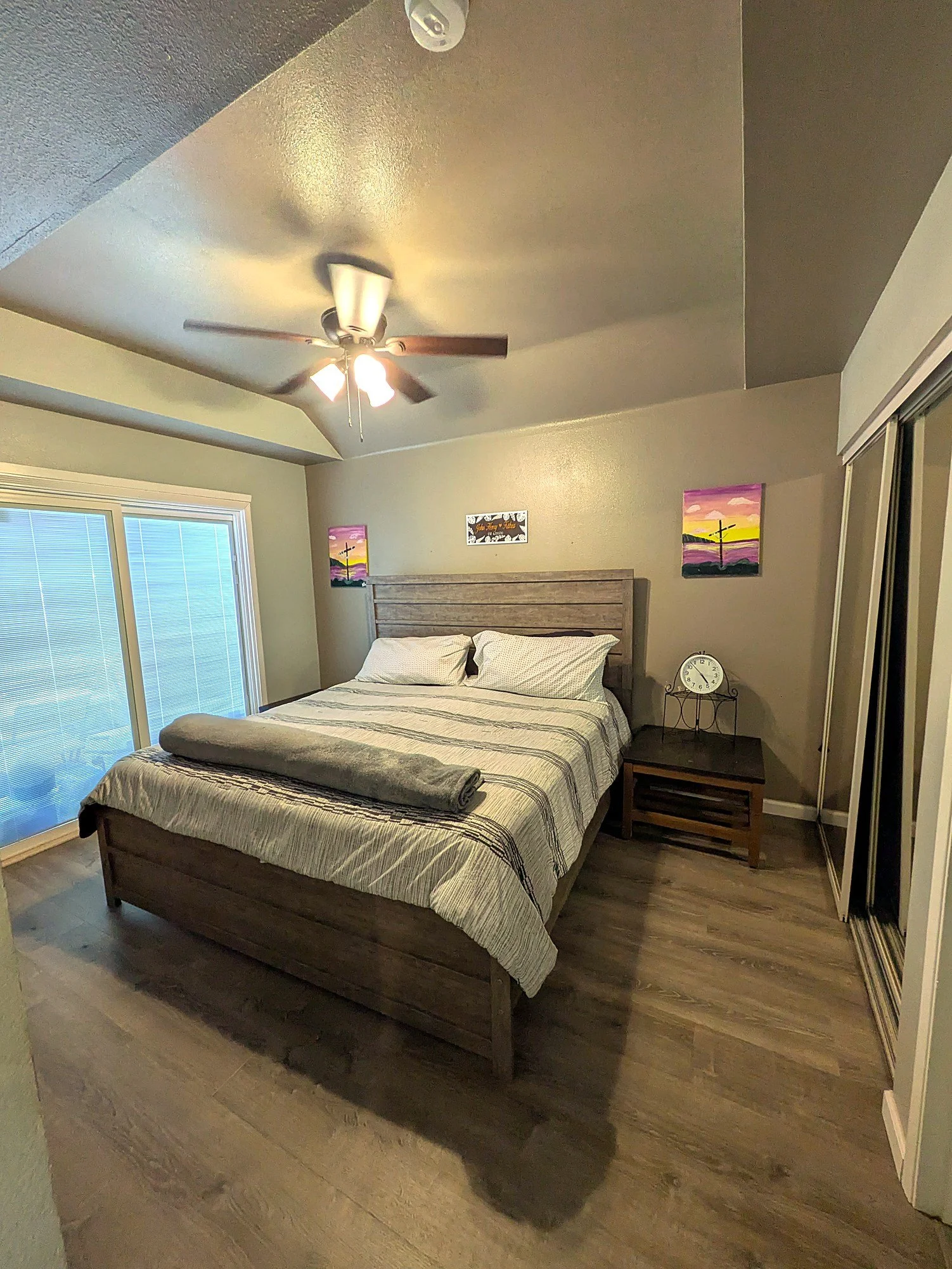Room for a king, nightstands, and floor left over.