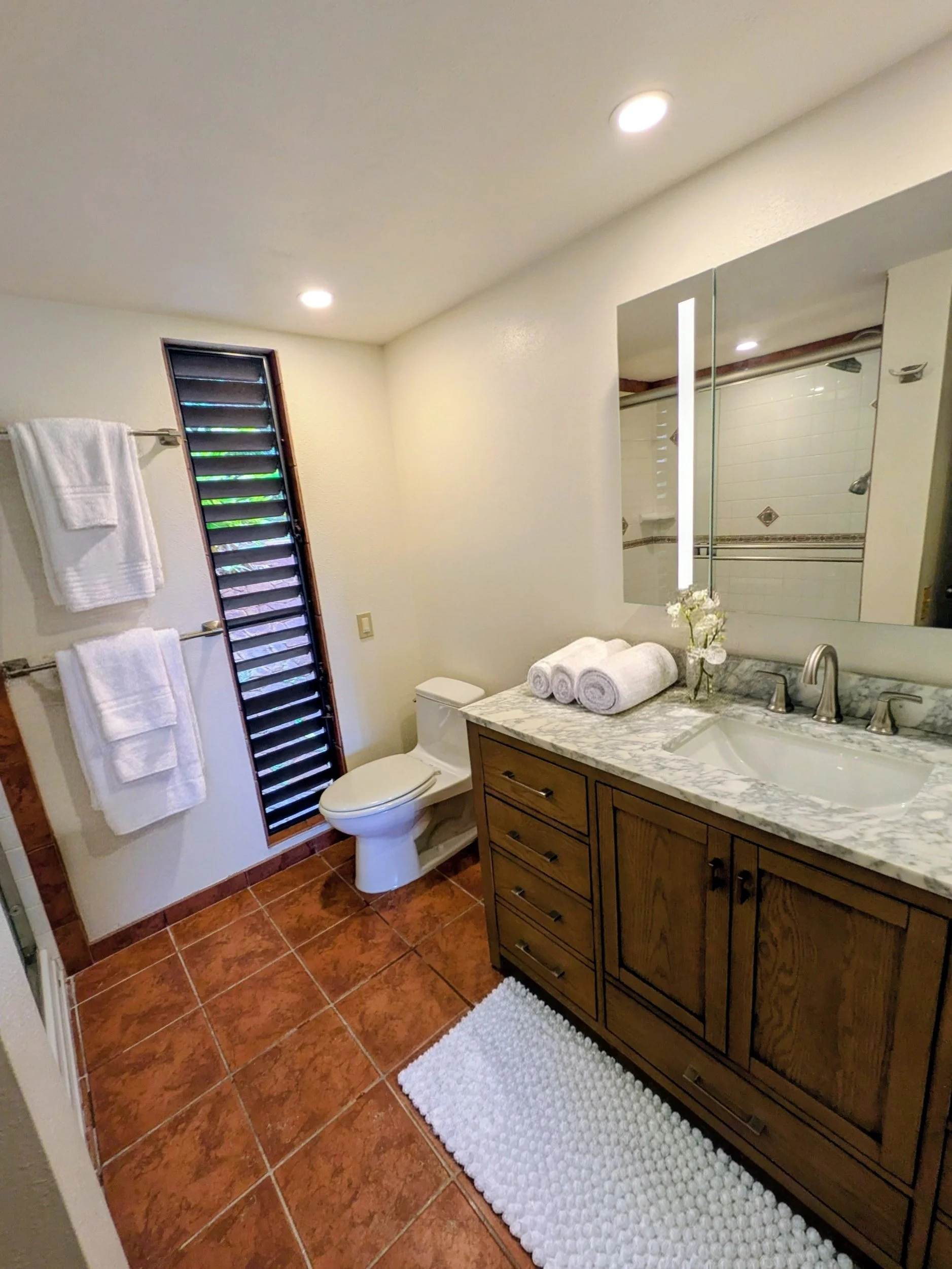 Bathroom Virtually rendered — shows design potential, not current condition.