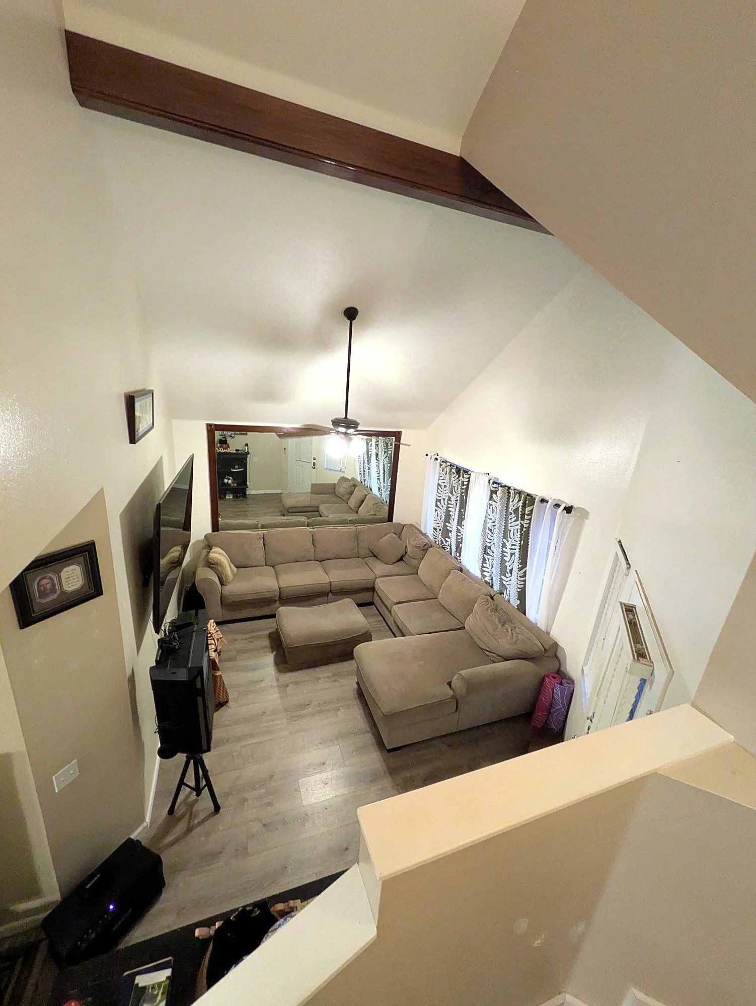 Looking down from the loft. The volume is the surprise here.