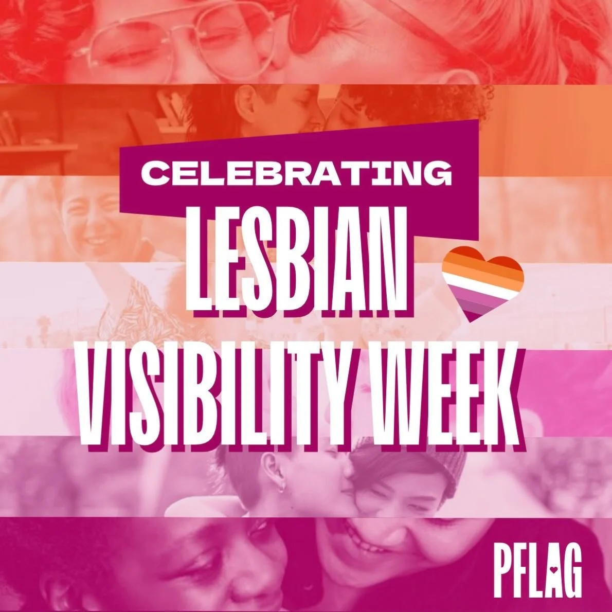 Happy Lesbian Visibility Week to our lesbian loved ones. Including all trans, nonbinary, ace, aro, and all others who identify as Lesbian. We see you and we support you! 🧡❤️🧡🤍💗💗💜💜