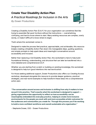 Disability Action Plan Worksheet