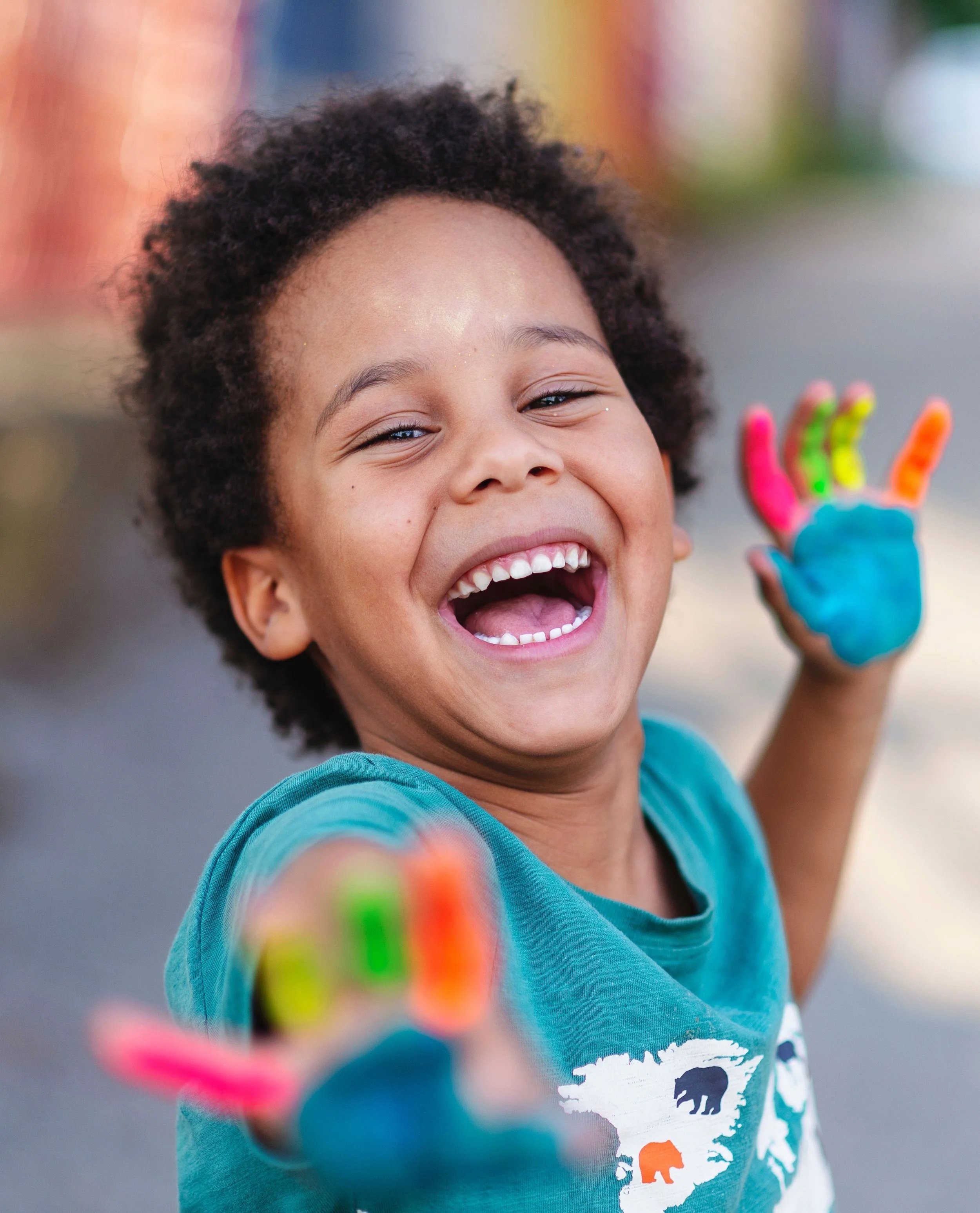 Smiling Kid With Paint