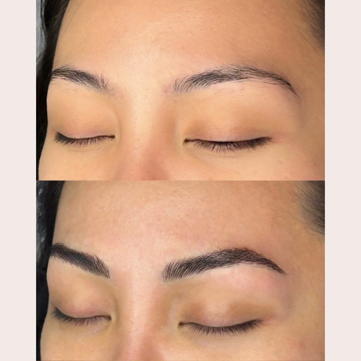 Microblading before and after at Miss PMU in Carmel Valley, San Diego