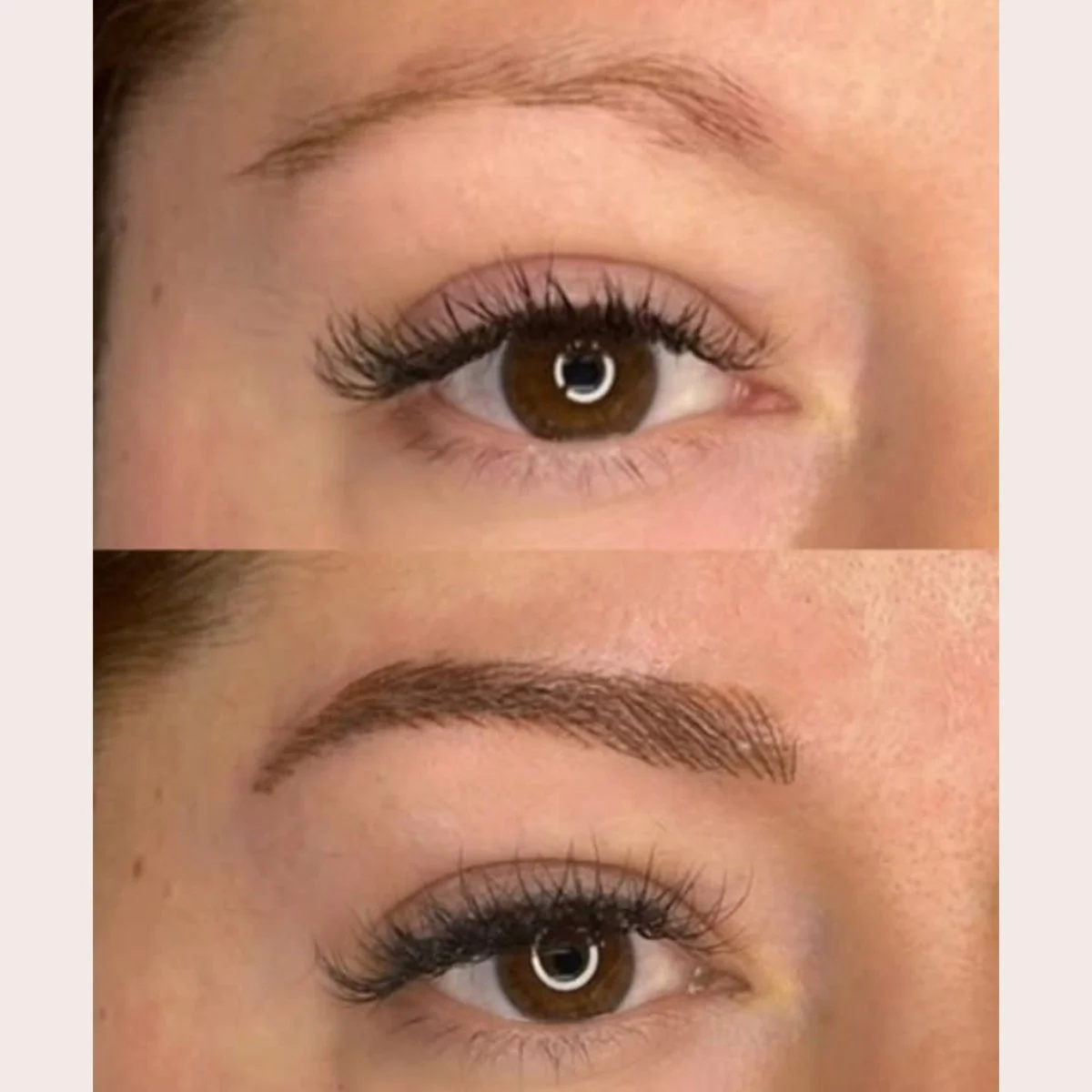 Nano brows before and after at Miss PMU in Carmel Valley, San Diego