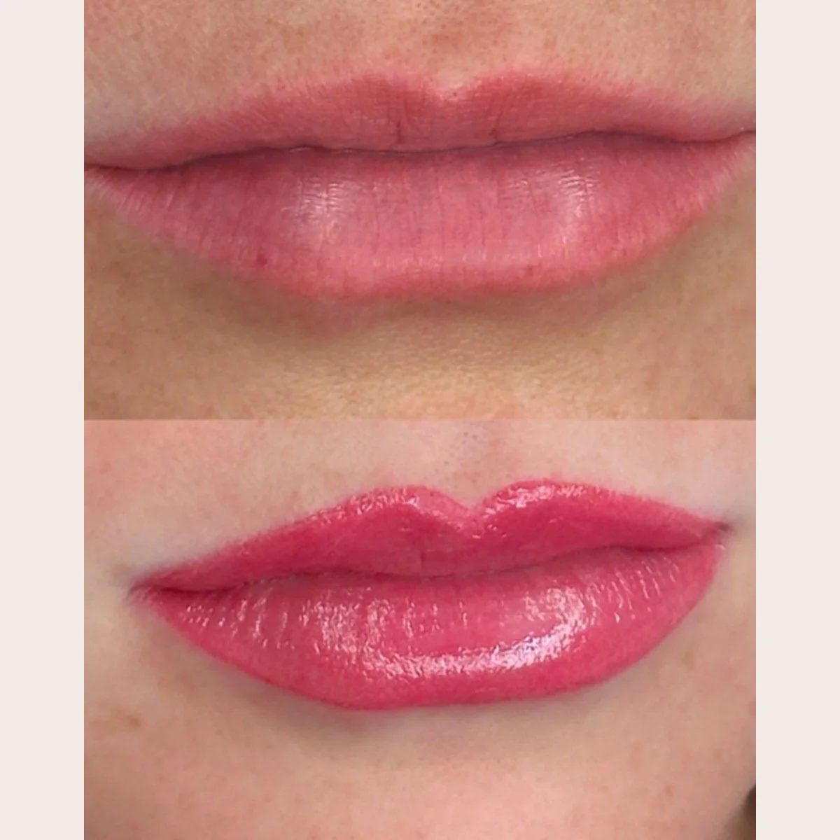 Lip blush before and after at Miss PMU in Carmel Valley, San Diego