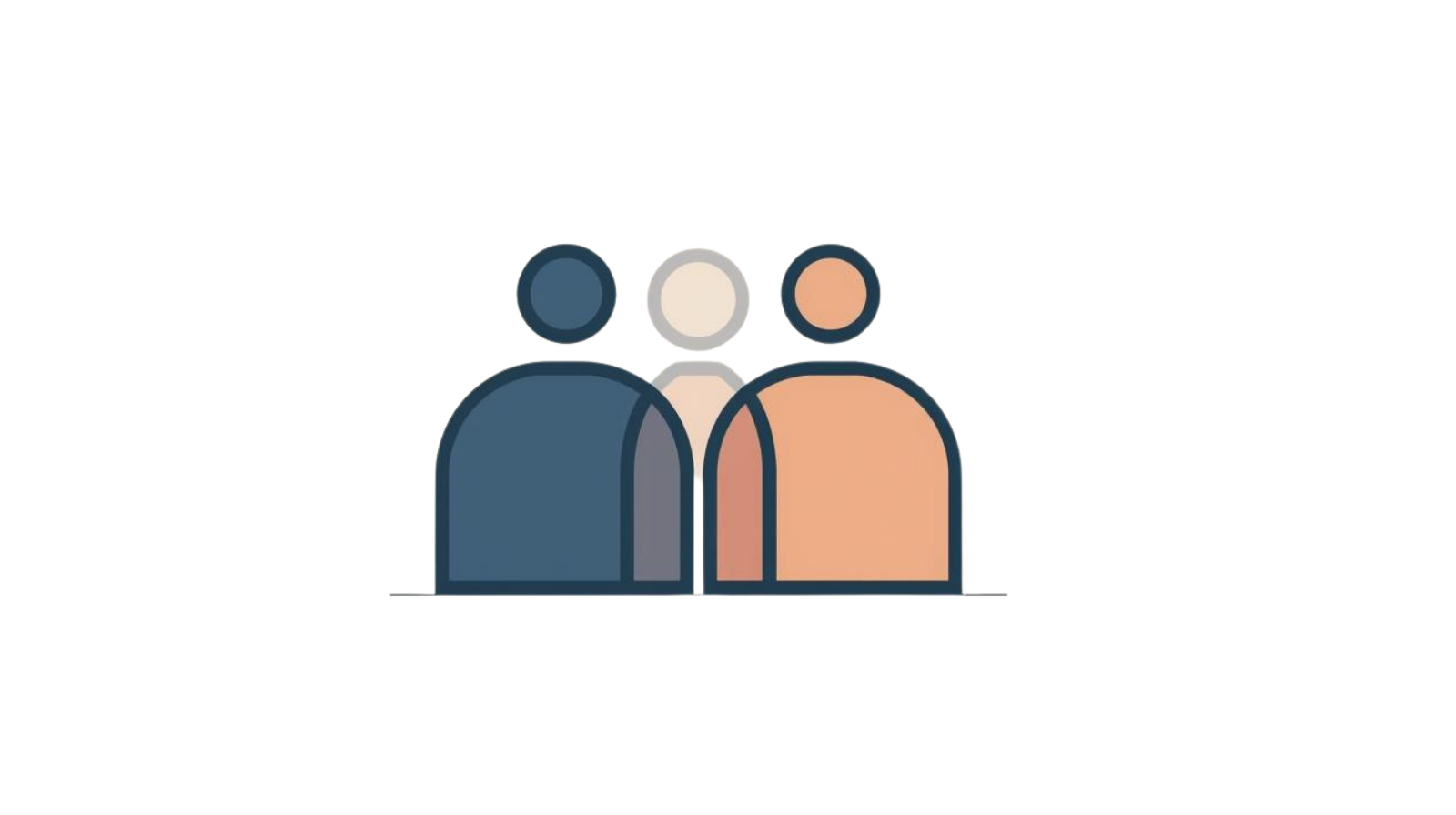 Minimalist people talking for therapist in Houston or Texas that treat anxiety or depression.