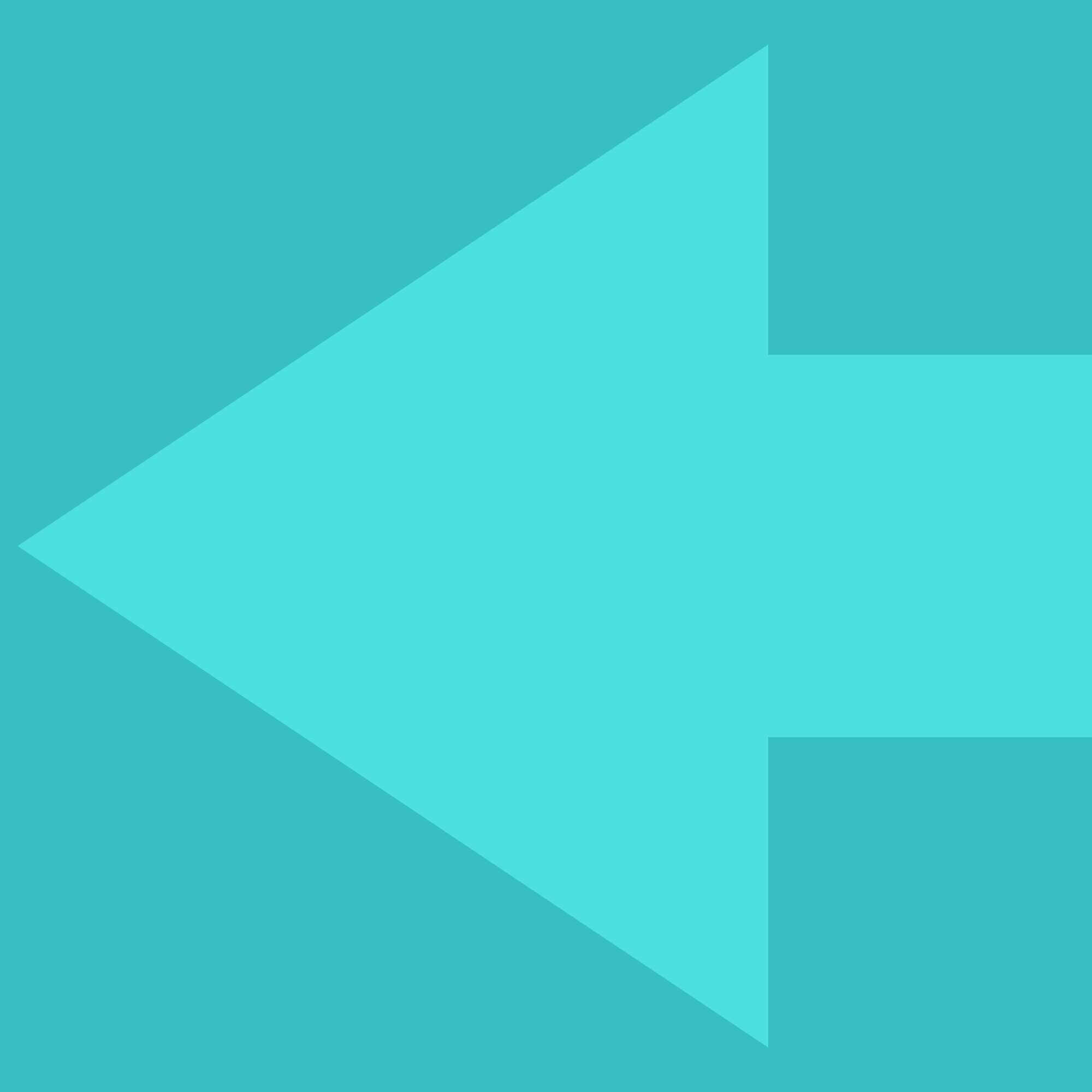 Light blue arrow pointing to the left on a darker blue background