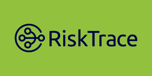 RiskTrace logo on a green background.