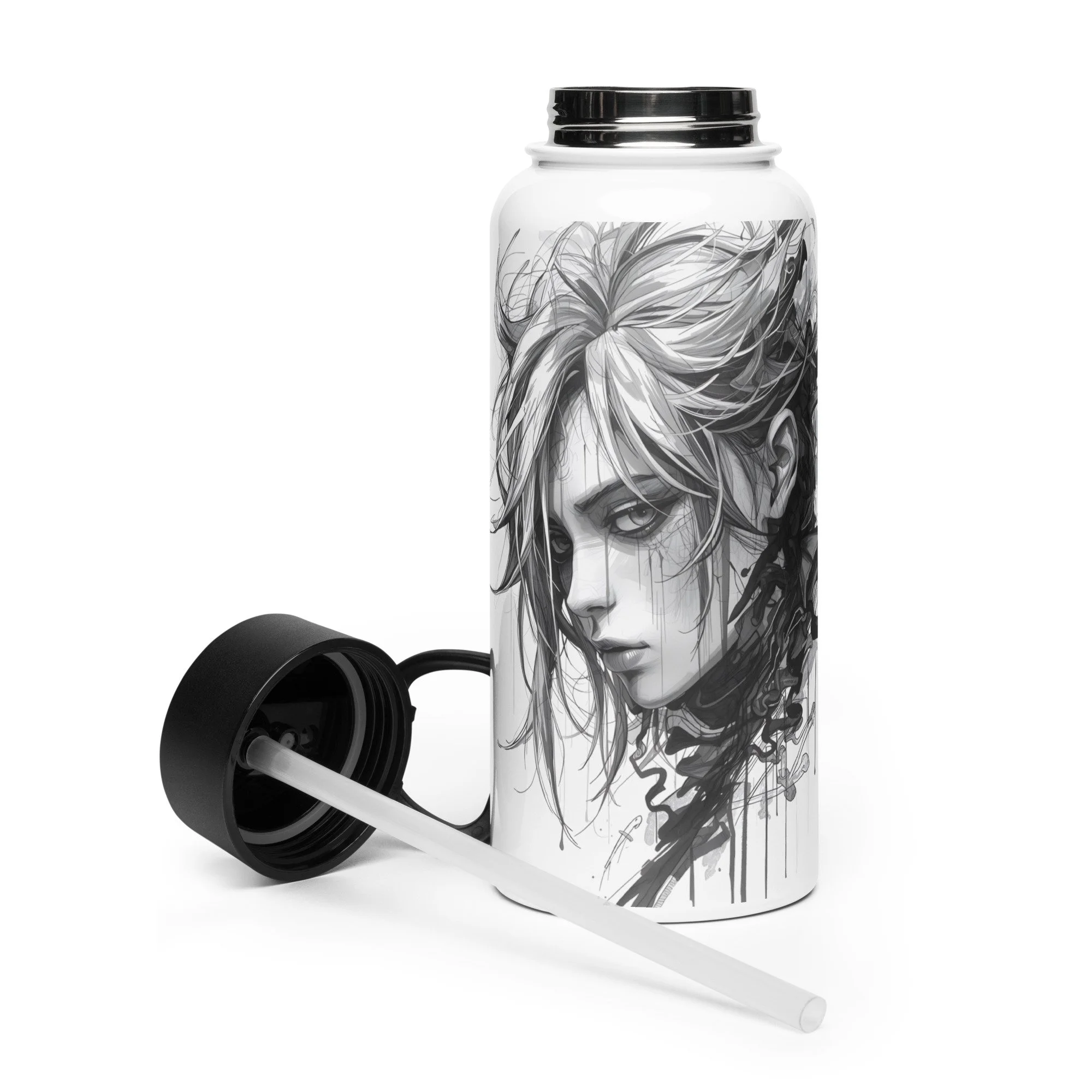 PeepWOW Stainless Steel Water Bottle with Straw Lid | 32 oz Insulated Bottle