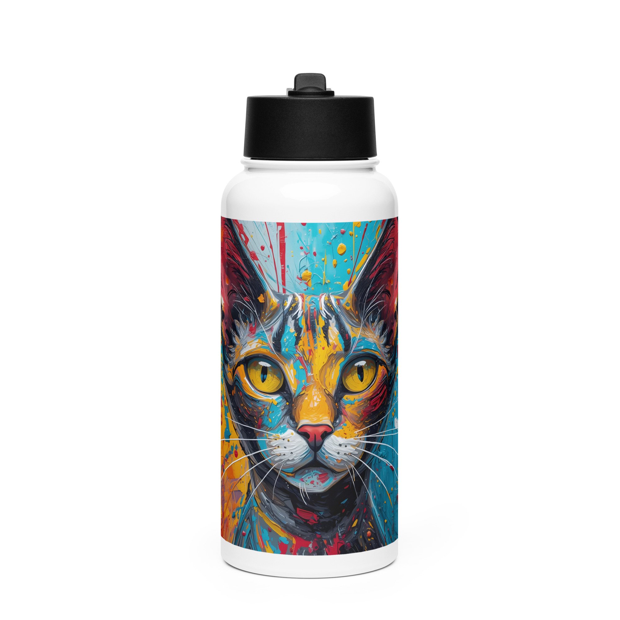 PeepWOW Stainless Steel Water Bottle with Straw Lid | 32 oz Insulated Bottle