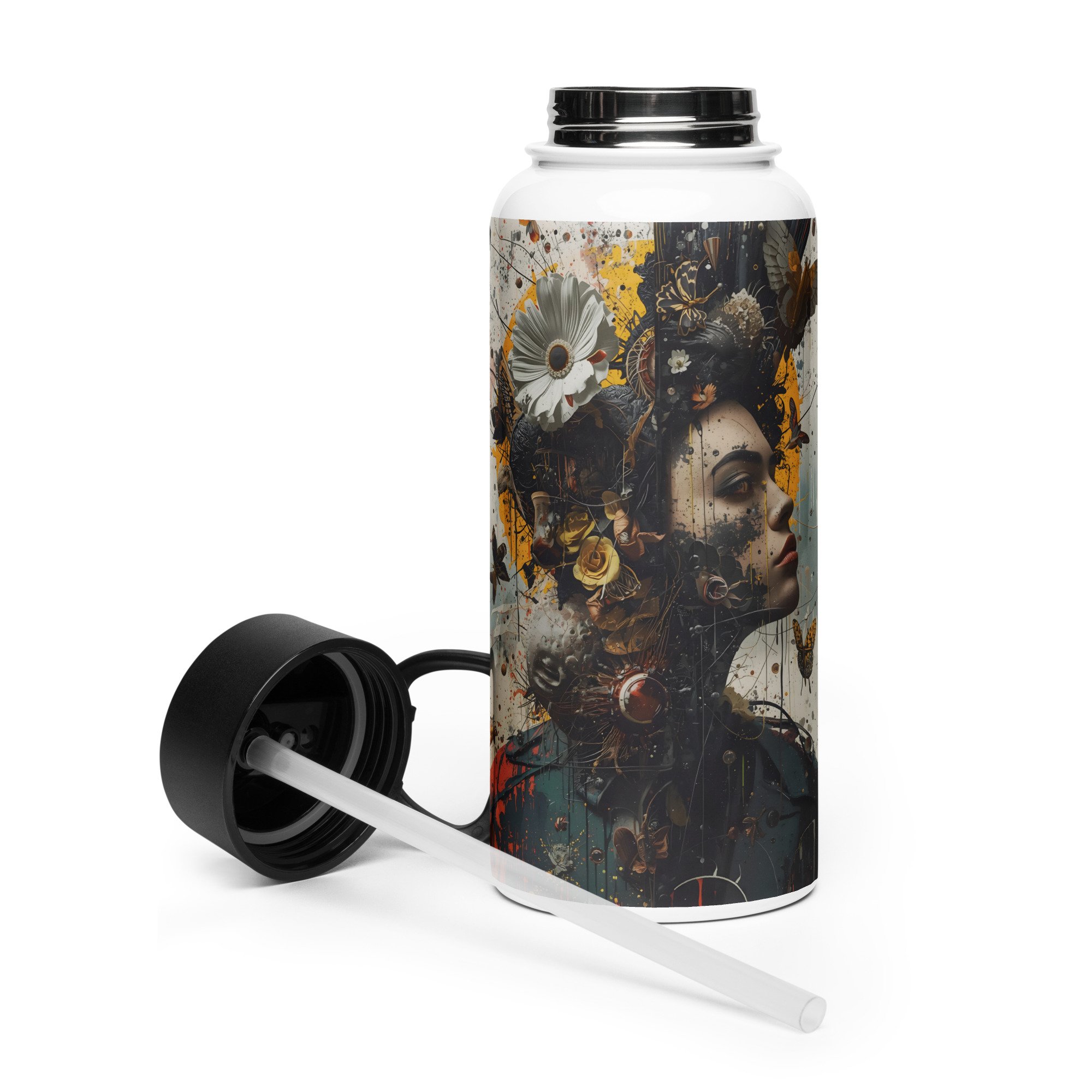 PeepWOW Stainless Steel Water Bottle with Straw Lid | 32 oz Insulated Bottle