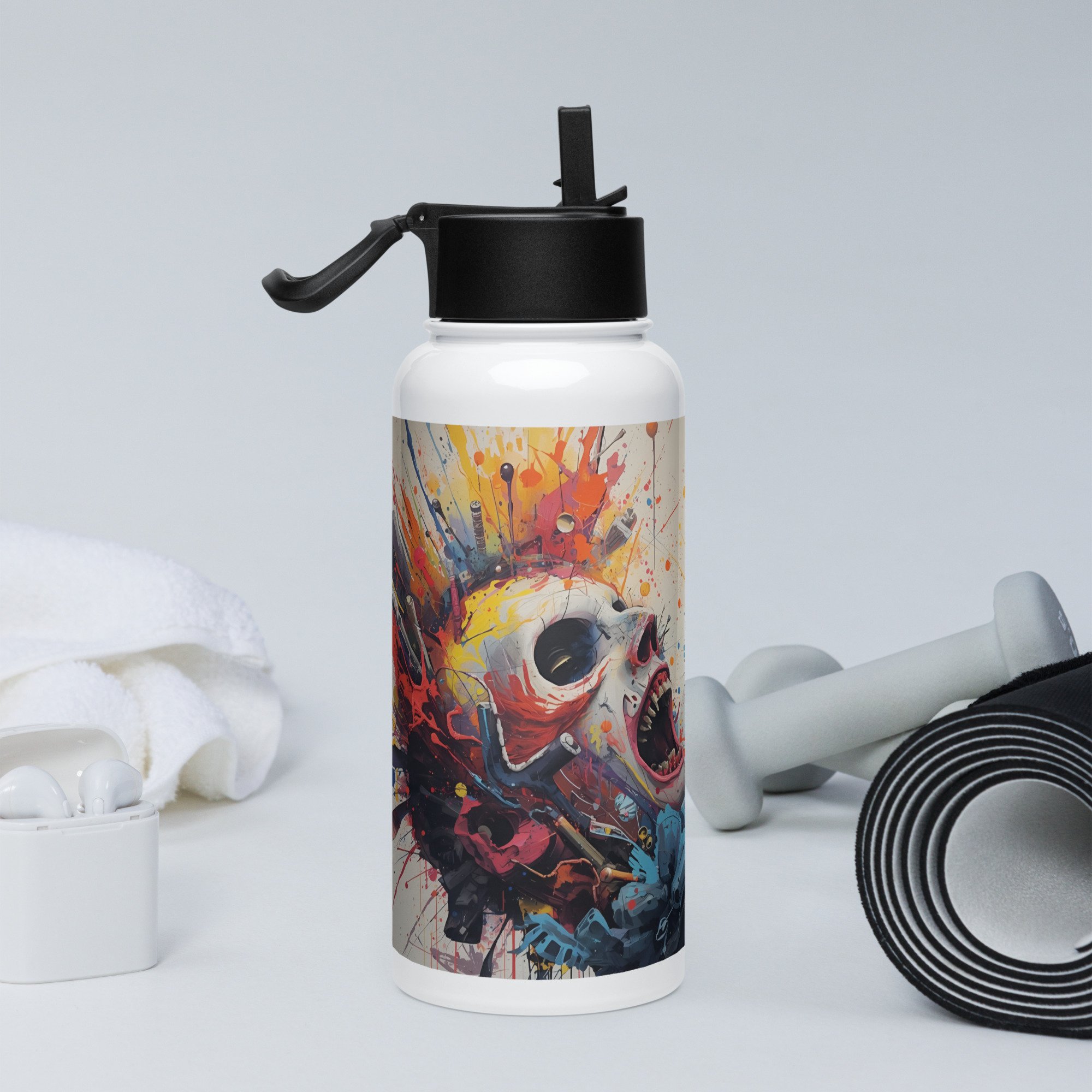 PeepWOW Stainless Steel Water Bottle with Straw Lid | 32 oz Insulated Bottle